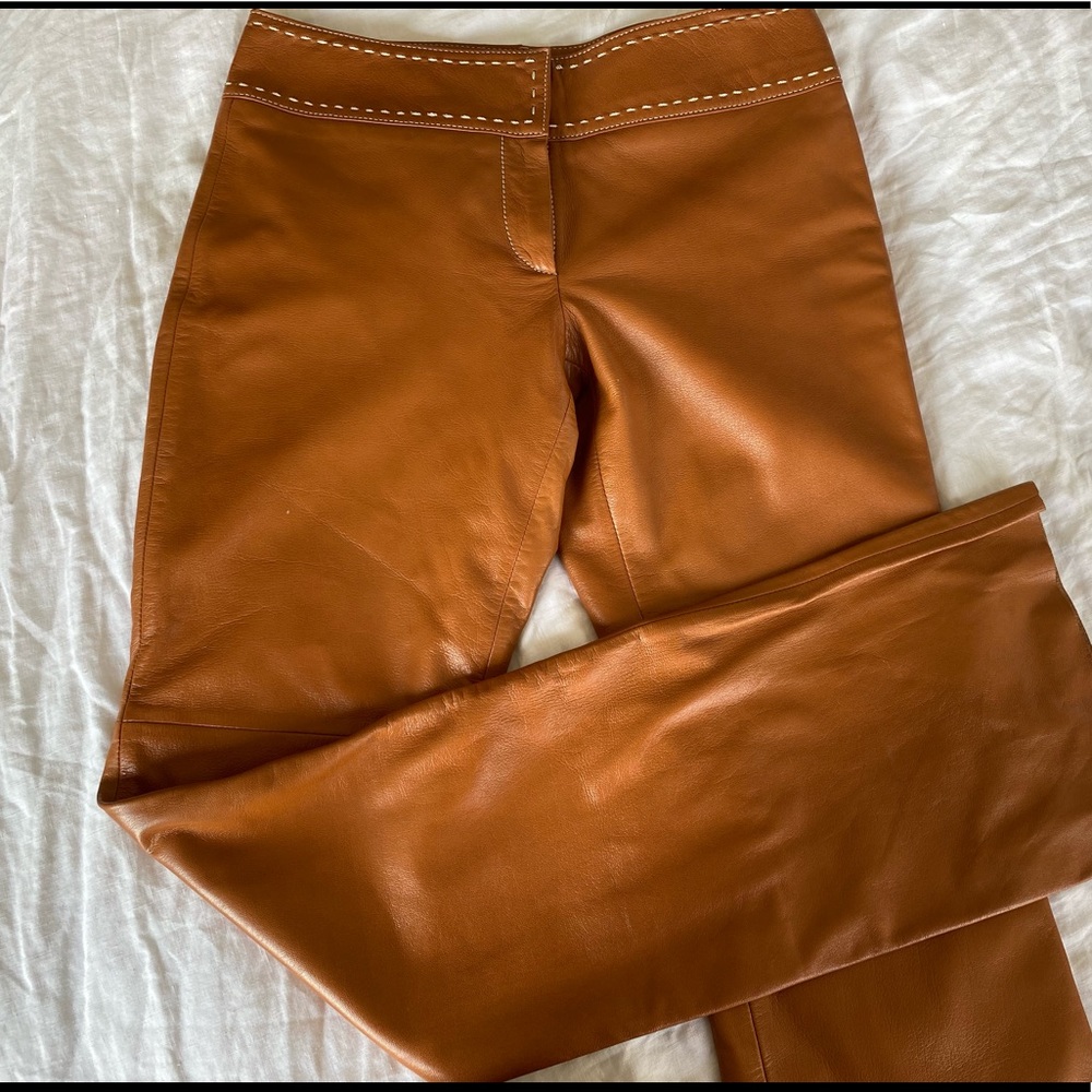 Vintage Hilfiger 100% Leather Pants Sz 2
